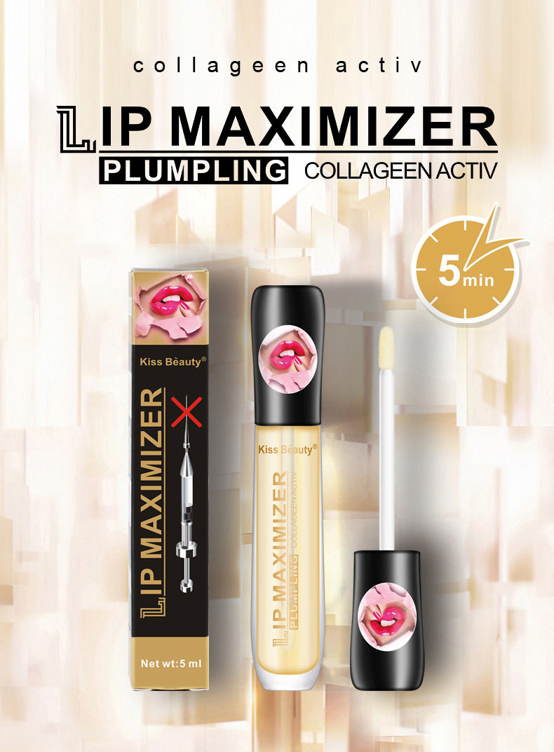 Kiss Beauty Cross-border Exclusively for Transparent Lip Plumping Enhances Lip Elasticity and Dilutes Lip Lines Lip Plumping Oil