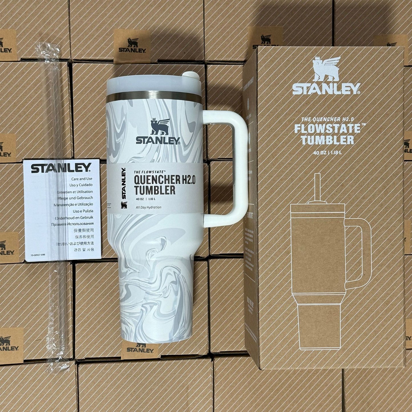 40oz 2nd Generation Stanley Car Cup, Thermos Cup Handle Stanley 40oz Giant Ice Cup Big Belly