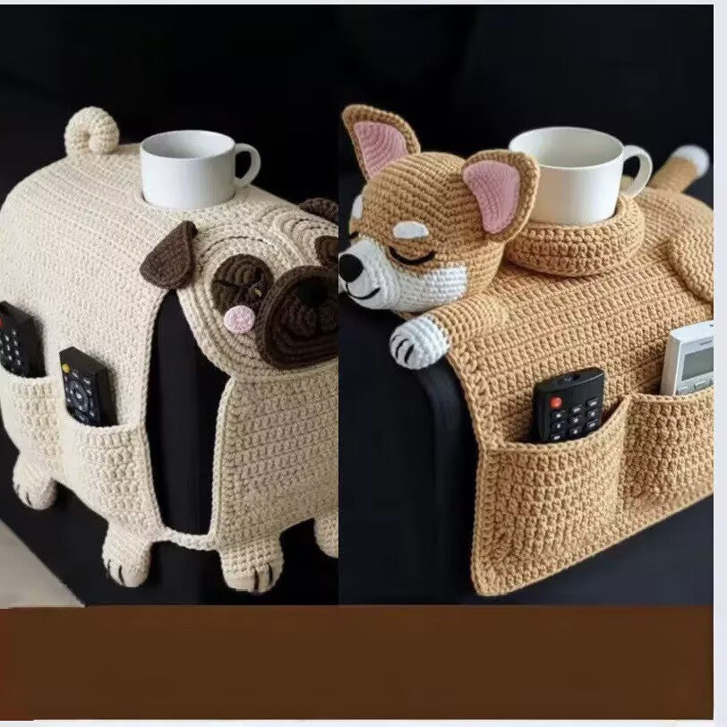 New cross-border handmade cute animal remote control storage, living room sofa storage ornament