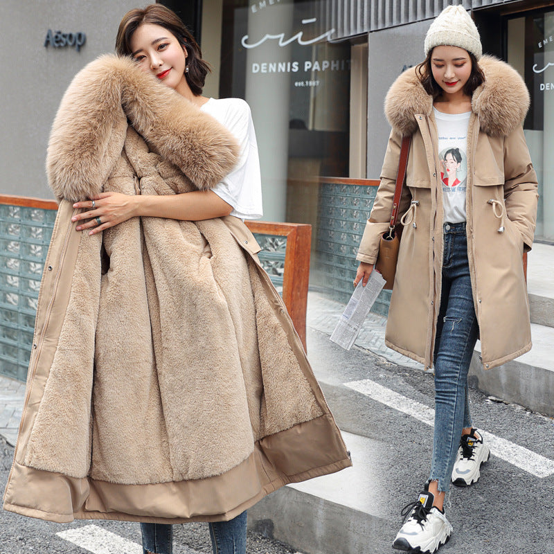 2026 Winter New Style Mid-Length Parka Cotton-padded Coat for Women, Korean Style, Fleece Lined, Down-filled Cotton-padded Jacket for Women, Wholesale