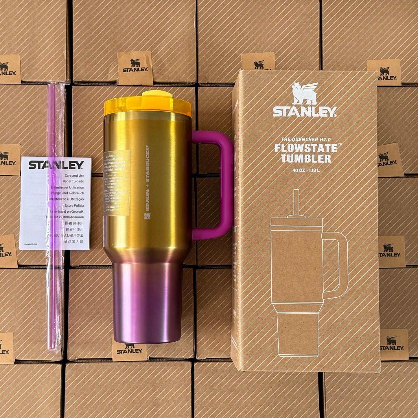 40oz 2nd Generation Stanley Car Cup, Thermos Cup Handle Stanley 40oz Giant Ice Cup Big Belly