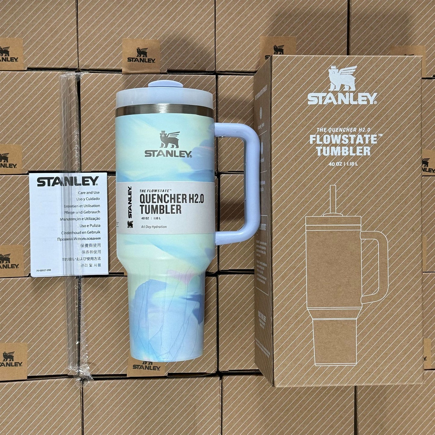 40oz 2nd Generation Stanley Car Cup, Thermos Cup Handle Stanley 40oz Giant Ice Cup Big Belly
