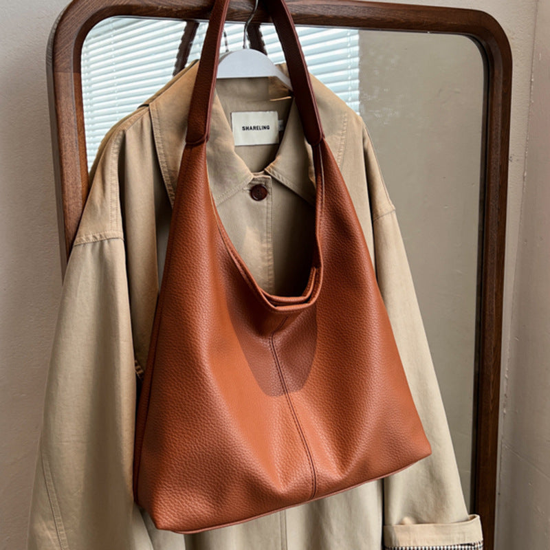 Large Capacity Women's Bag, 2026 New Style, Fashionable and Casual, Soft Leather, Underarm and Shoulder Strap, Mother-and-Daughter Tote Bag for Work and Commuting