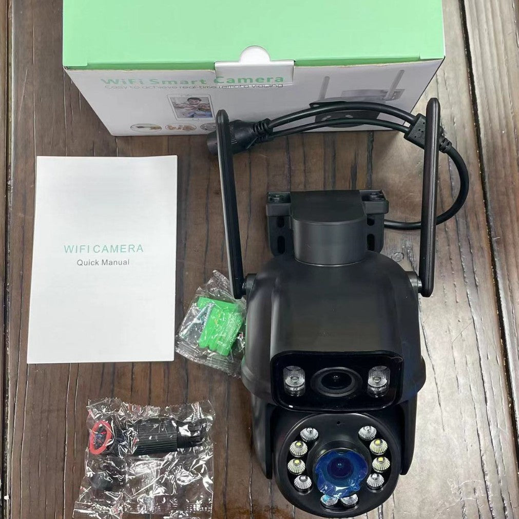 ICSEE High-Definition Wireless Dual-Lens Camera Mobile Remote Full-Color Night Vision Outdoor PTZ Camera A25 Smart Monitor