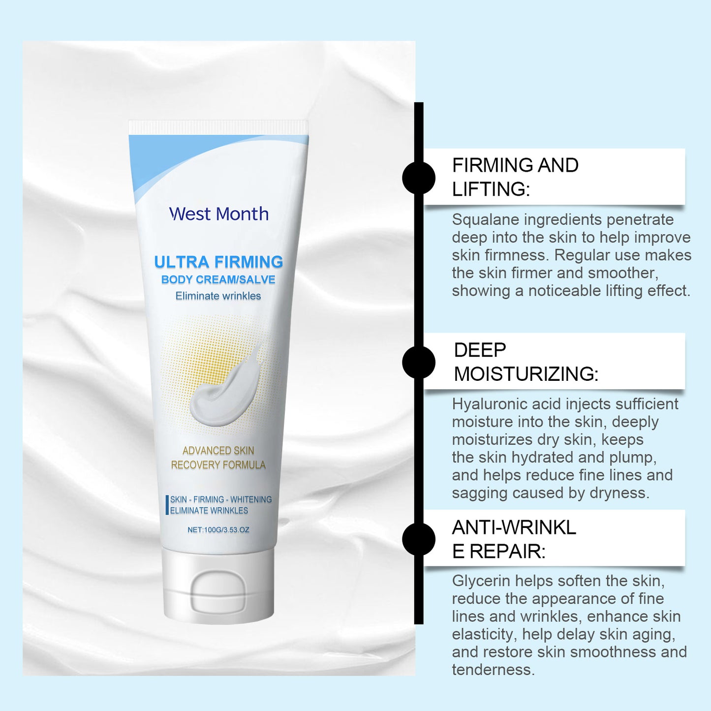 West&Month Body Lotion Moisturizing Light Skin Care Body Massage Body Lotion