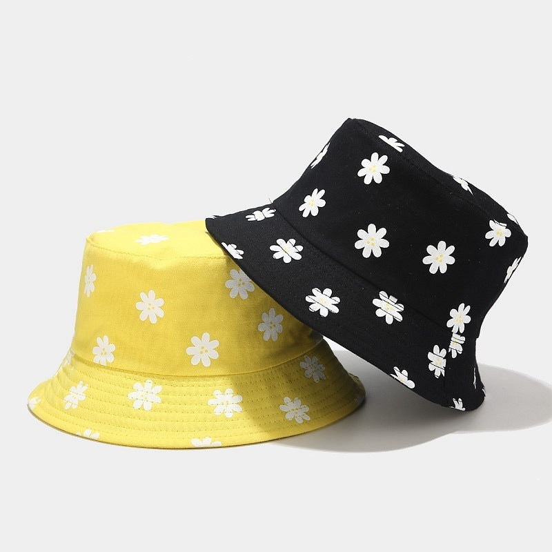 Floral Print, Artistic, Double-sided, Summer Outdoor Fisherman's Hat, Women's, Japanese and Korean Style, New Floral Bucket Hat, Sun Hat, Fresh and Cute