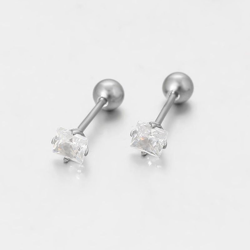 Xuping Stainless Steel Geometric Square Stud Earrings, Simple European and American Style, Cross-border Easily Matched, Factory Direct Wholesale Women's Earrings