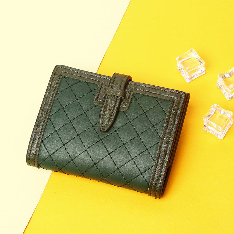Cross-border Hot Sale 2025 New Short Women's Wallet, European and American Retro High-end Niche Card Holder 30% Fold Coin Purse