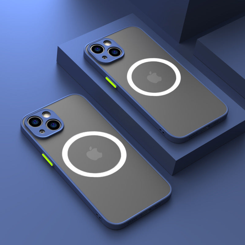 Suitable For Apple 15 Mobile Phone Case Magnetically Attracted To iPhone 14/13/12/11 Pro Magnetic Anti-Fall Matte Protective Cover