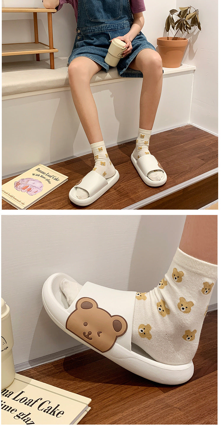 Stepping On Feces Feeling Slippers Female Summer Home Cute Home Couple Shoes Outside Wear Bathroom Home Cool Thick Bottom Slippers Female