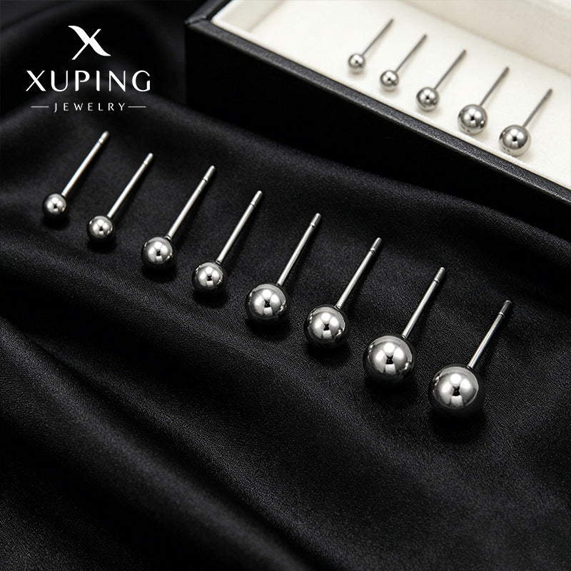 Xuping Jewelry's Live Stream Promotion Features Basic Jewelry Pieces Including Beaded Earrings, Small Pearl Earrings, and Trendy Bone Stud Earrings