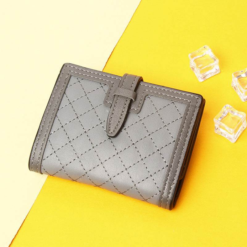 Cross-border Hot Sale 2025 New Short Women's Wallet, European and American Retro High-end Niche Card Holder 30% Fold Coin Purse