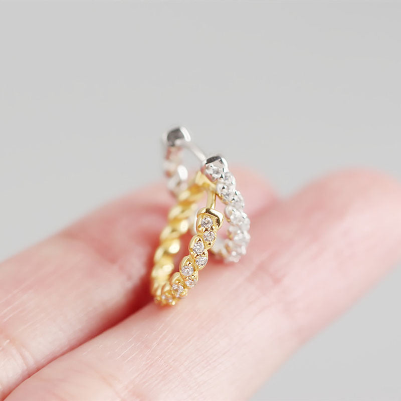 European and American hot sale S925 sterling silver custom circle zircon trendy ear buckle earring earrings earrings female one generation delivery