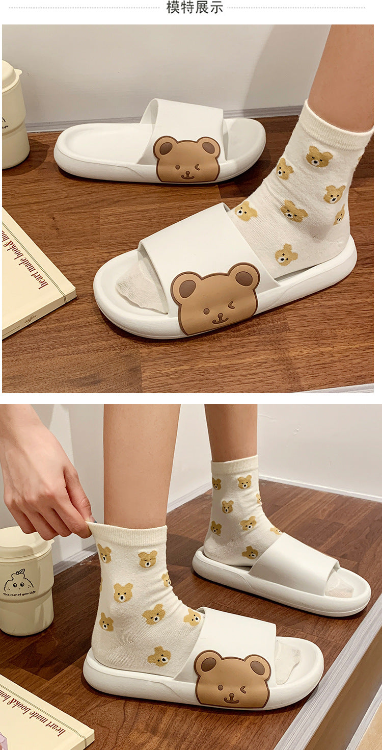Stepping On Feces Feeling Slippers Female Summer Home Cute Home Couple Shoes Outside Wear Bathroom Home Cool Thick Bottom Slippers Female