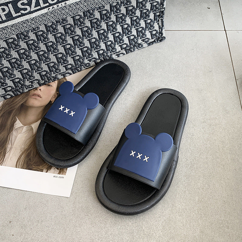 Stepping On Feces Feeling Slippers Female Summer Home Cute Home Couple Shoes Outside Wear Bathroom Home Cool Thick Bottom Slippers Female
