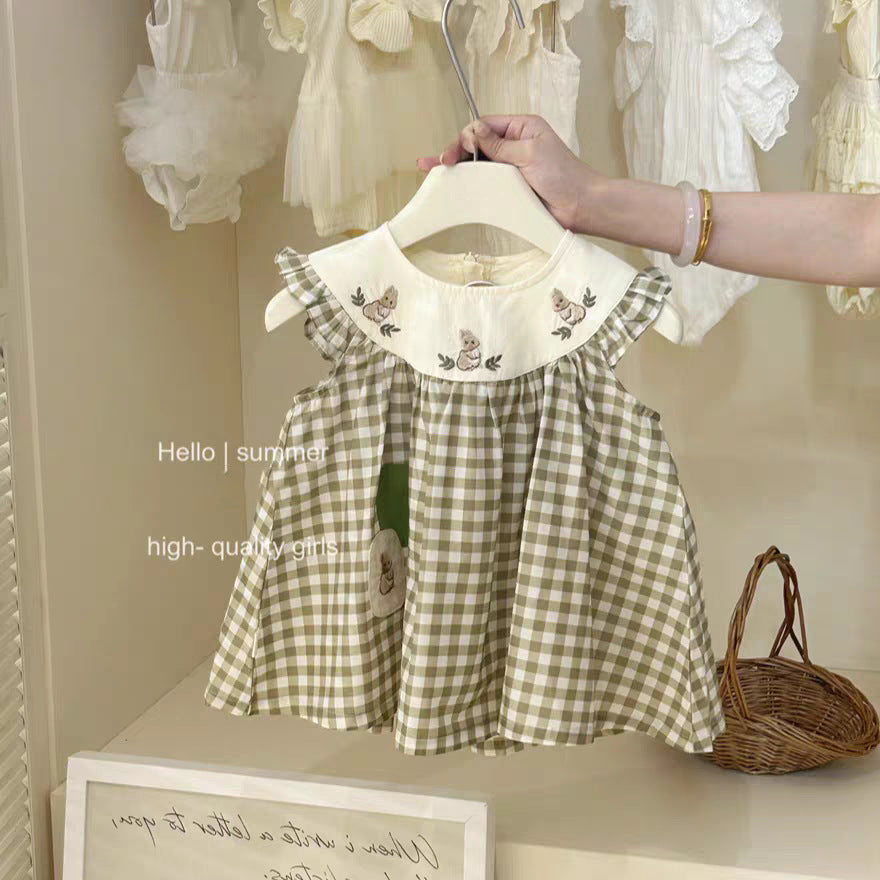 Sweet Little Si Baby Summer New Dress 2026 Girls' Embroidered Tulip Skirt Stylish Baby Girl Vest Dress