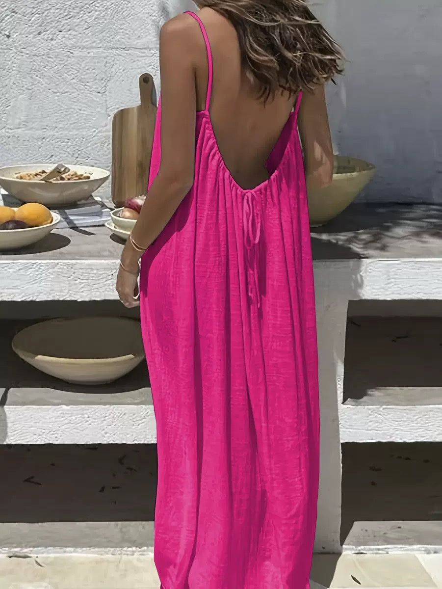 2026 New Women's Strappy Backless Loose-fitting Home Wear Dress