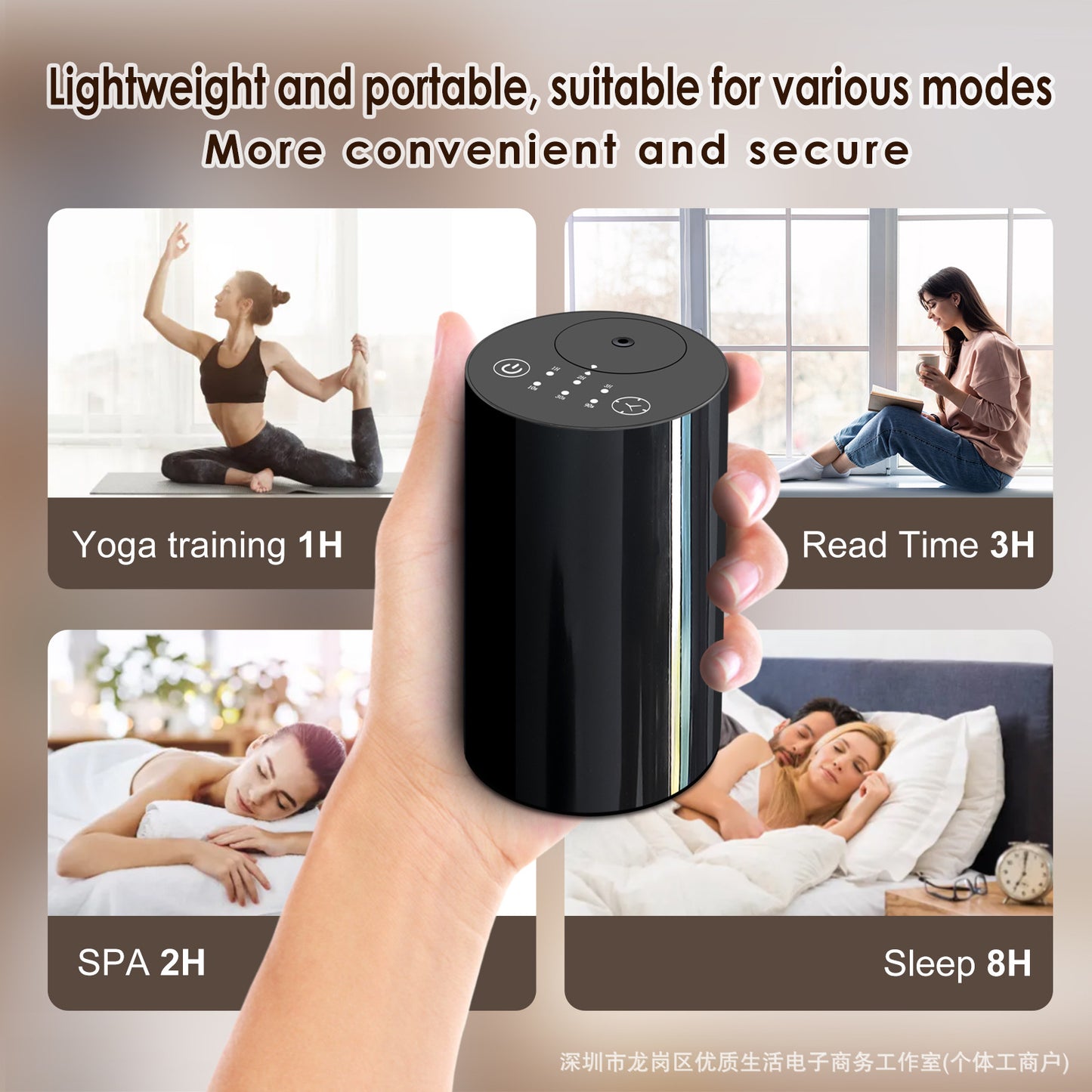 Cross-border Exclusive Car Air Freshener, Two-fluid Waterless Cooling Fragrance Device, Automatic Timed Car Air Freshener, Rechargeable