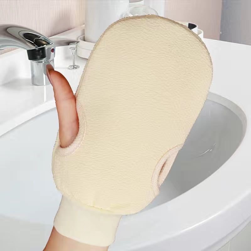 Bath Artifact Solid Color Cute Bath Towel and Bath Gloves Men and Women Adult Bath Towel and Back Rub Gloves