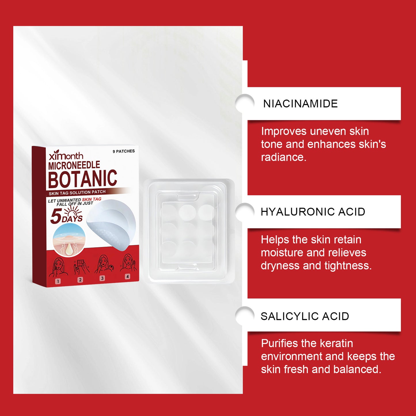 Ximonth Skin Care Patch, Gentle Cleansing for Face and Body, Especially for Gentle and Delicate skin