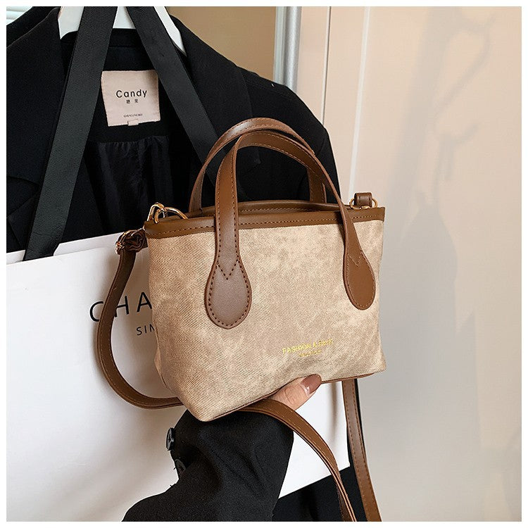 Retro Simple Shoulder Bag 2025 Spring and Summer New Large Capacity Portable Bucket Bag, Versatile Casual Crossbody Bag Hot Sale