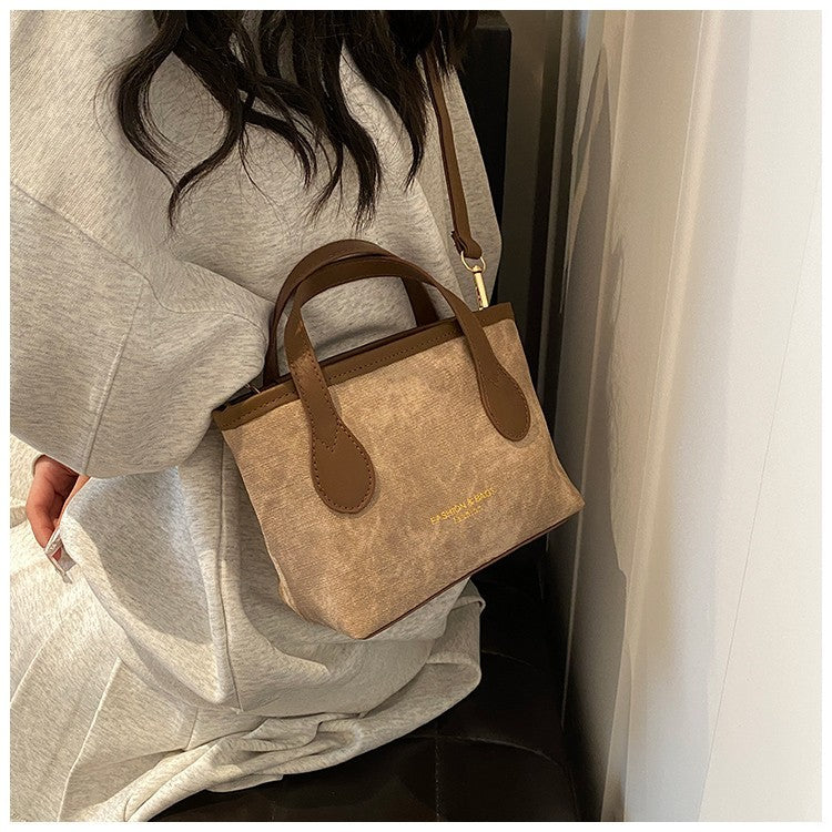 Retro Simple Shoulder Bag 2025 Spring and Summer New Large Capacity Portable Bucket Bag, Versatile Casual Crossbody Bag Hot Sale