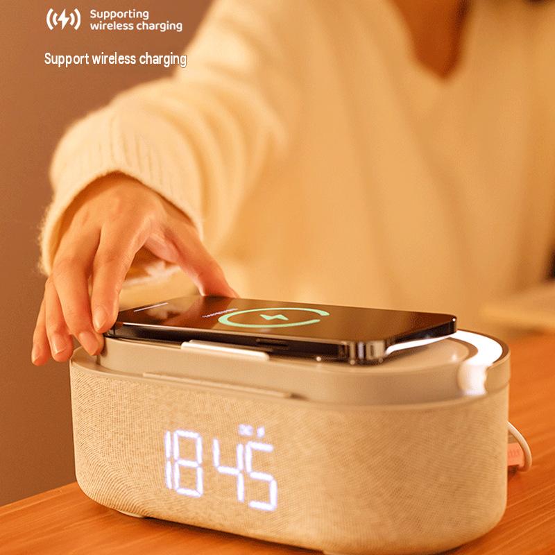 Manufacturer's New Multifunctional 15W Fast Charging Wireless Charger Clock Speaker Night Light Business Gift