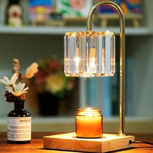 New Cross-border Style Glass Flameless Aromatherapy Candle Melting Lamp, Adjustable Height, Timer Candle Melting Lamp, Bedroom Ambient Light