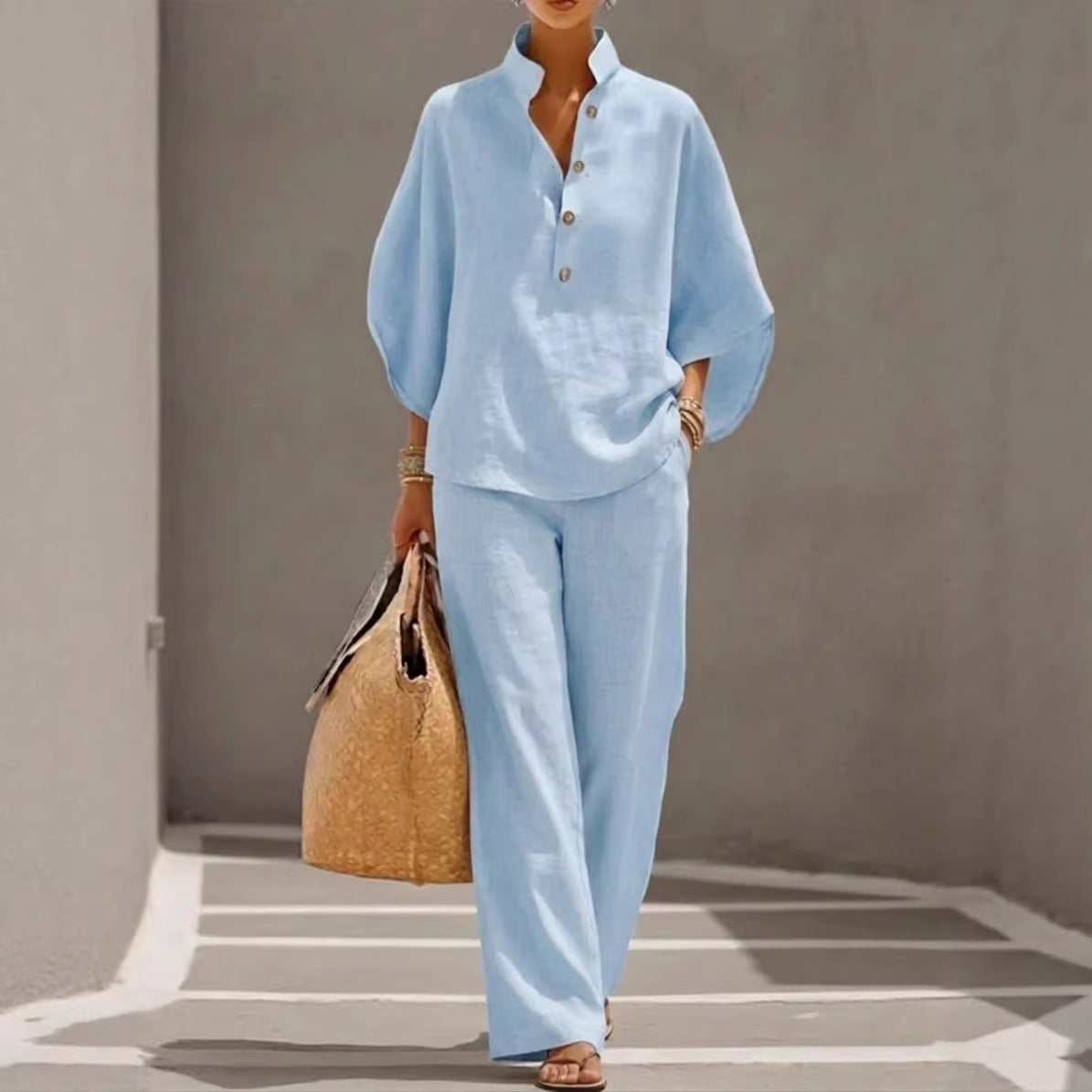 New women's shirt set for export, 2026 casual urban style, independent website, women's clothing, AliExpress, Amazon.
