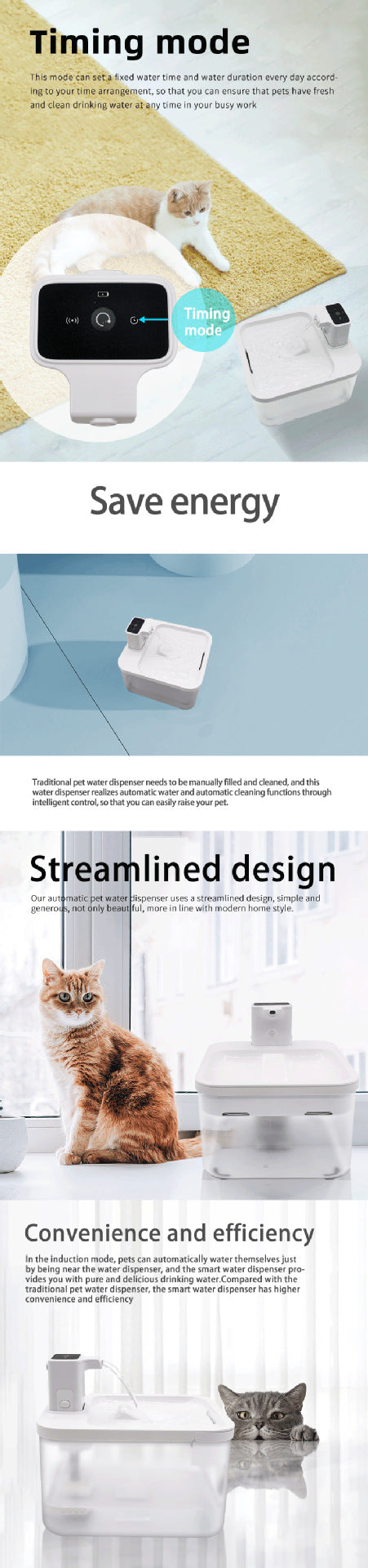 Smart Wireless 2.5L Water Dispenser for Home and Pets with Automatic Circulation and Filtration