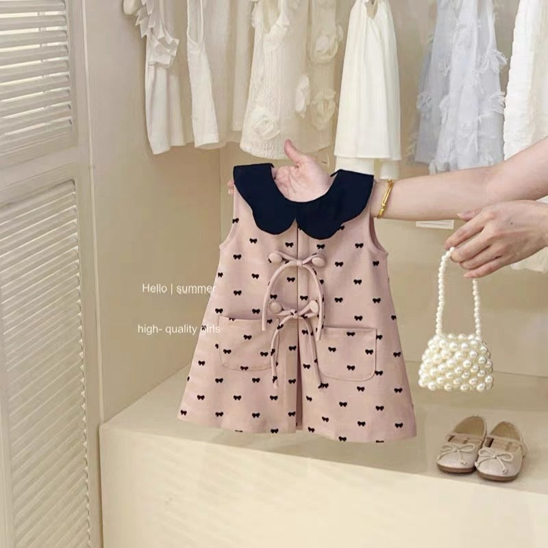 Sweet Little Si Baby Summer New Dress 2026 Girls' Embroidered Tulip Skirt Stylish Baby Girl Vest Dress