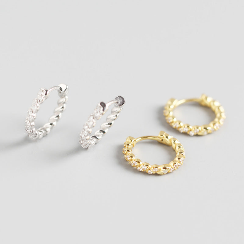European and American hot sale S925 sterling silver custom circle zircon trendy ear buckle earring earrings earrings female one generation delivery