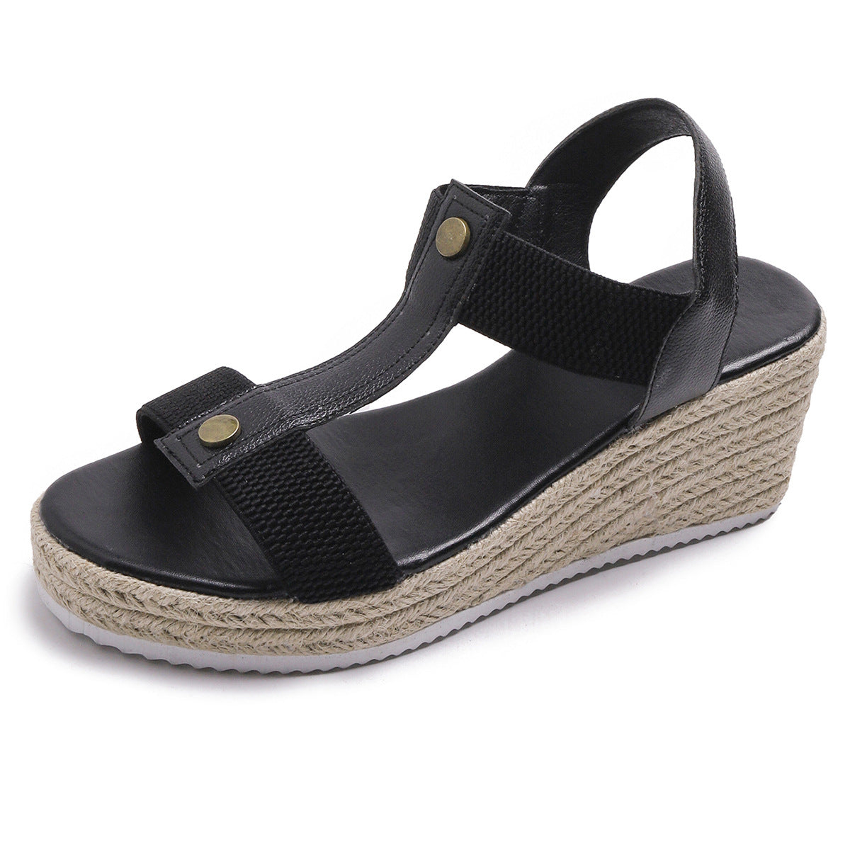 Amazon's New 2026 Summer Peep-toe Fashion Platform Elastic Slip-on Comfortable Plus Size Women's Sandals, In Stock and Wholesale.
