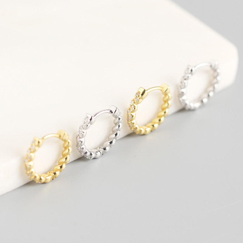 European and American hot sale S925 sterling silver custom circle zircon trendy ear buckle earring earrings earrings female one generation delivery