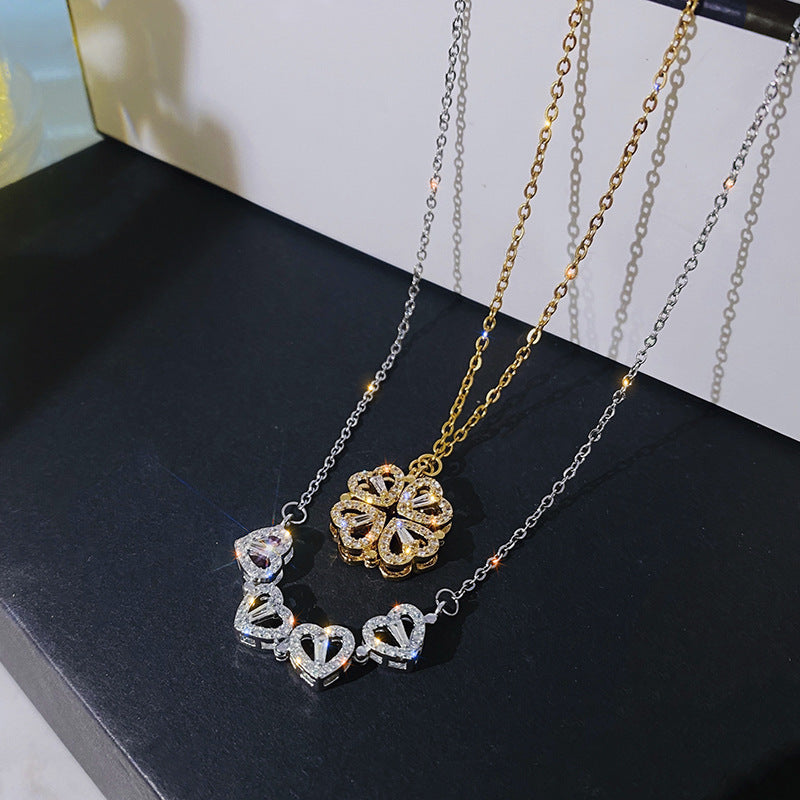 A multi-wearing love necklace, female niche design, high-end accessories, magnetic pendant, vibrato, net red, popular necklace