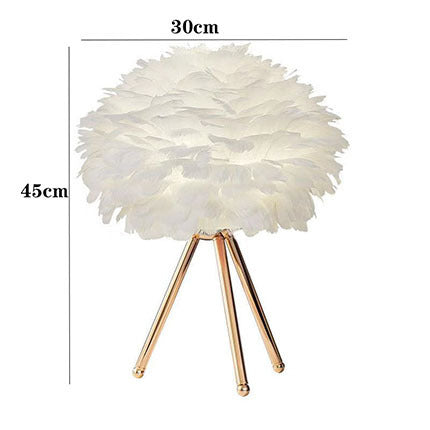 New Feather Table Lamp, ins Nordic Bedside Lamp, Decoration Golden Triangle Bedroom Lamp, LED Table Lamp Factory Direct Sale