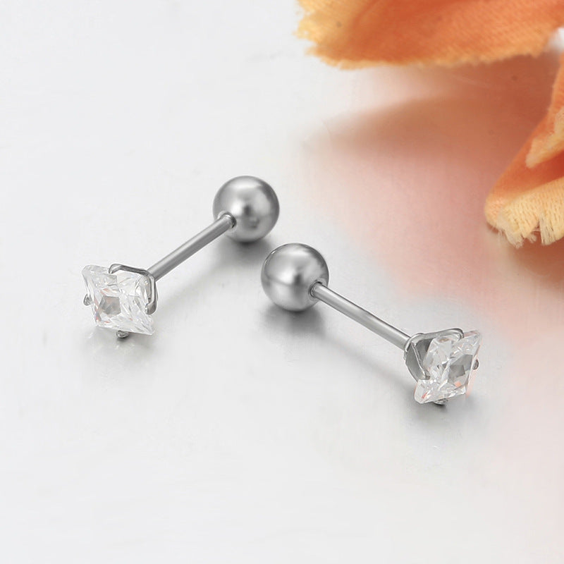Xuping Stainless Steel Geometric Square Stud Earrings, Simple European and American Style, Cross-border Easily Matched, Factory Direct Wholesale Women's Earrings