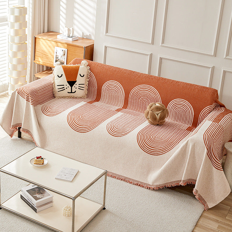Ins High-Grade Modern Nordic Sofa Cover Cloth, Chenille Sofa Towel Anti-Cat Scratching Sofa Cover Universal For All Seasons