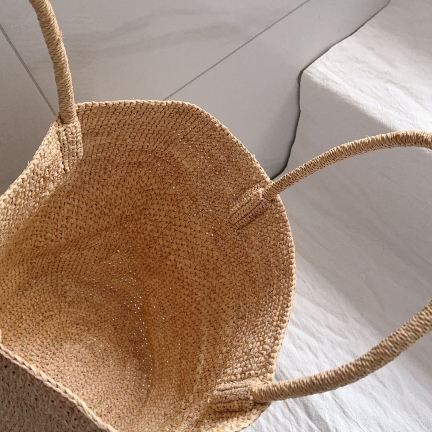 Japanese-style Raffia Hand-crocheted Straw bag, French Resort Style, Casual and Versatile Shoulder Bucket Bag for Women