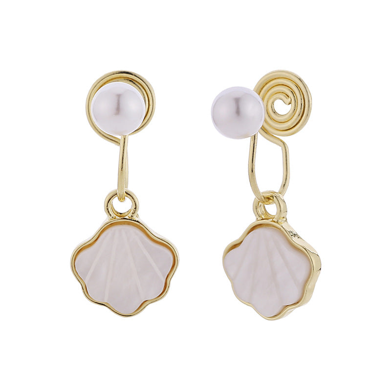 Niche design, high-end earrings, super fairy pearls, light luxury earrings, simple earrings, mosquito coil discs, no piercing ear clips