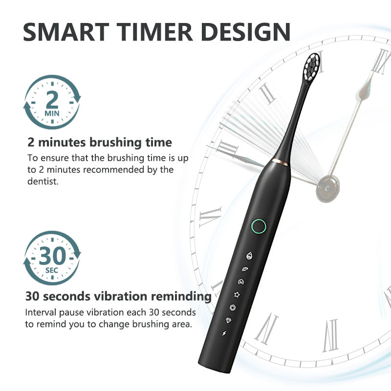 6-Speed 8-Brush Head Sonic Electric Toothbrush Cross-Border Smart Home Waterproof Automatic Toothbrush Set