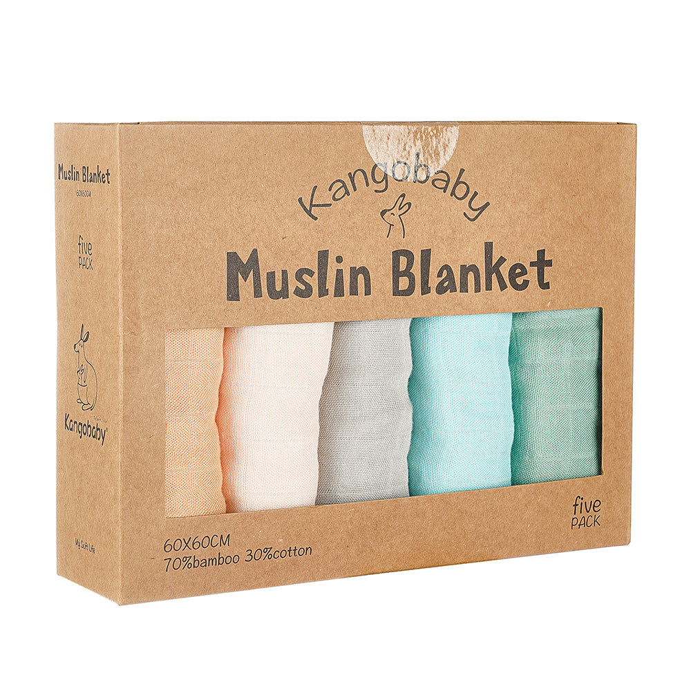 Kangobaby Baby & Maternity Products, Bamboo Cotton Bibs, Baby Bibs, Small Bamboo Cotton, Squares Triangles Boxed
