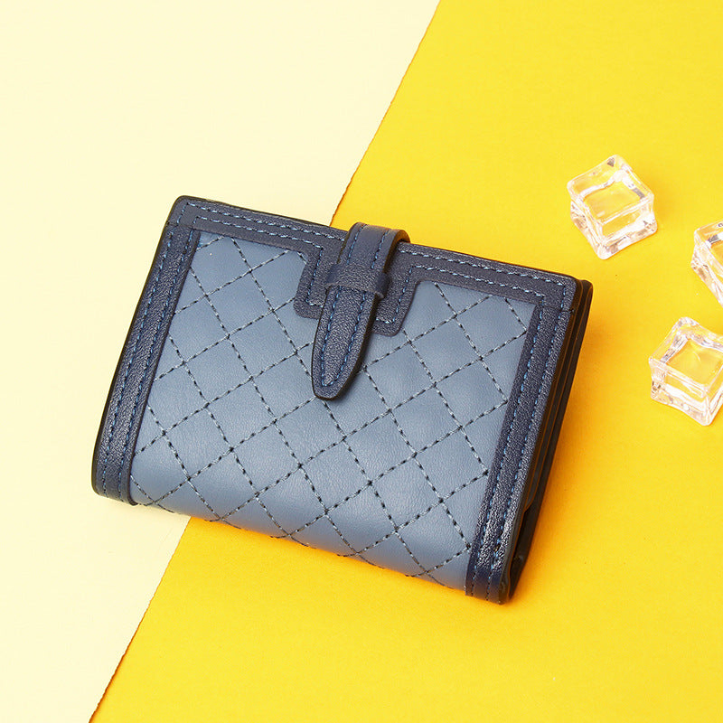 Cross-border Hot Sale 2025 New Short Women's Wallet, European and American Retro High-end Niche Card Holder 30% Fold Coin Purse