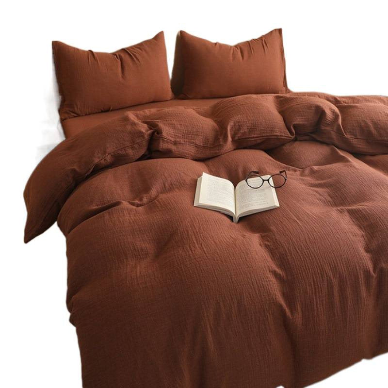 New Style Double Layer Cotton Bedding Set For Master Bedroom (4 Pieces)