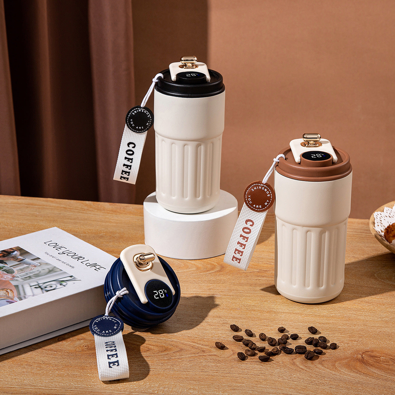 High-Looking Intelligent Temperature Measurement Rope Portable Thermos Cup