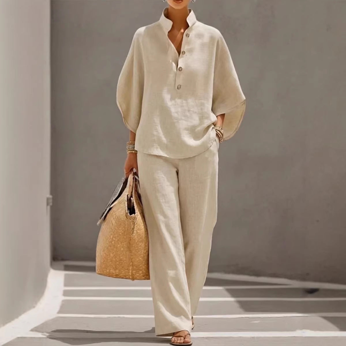 New women's shirt set for export, 2026 casual urban style, independent website, women's clothing, AliExpress, Amazon.