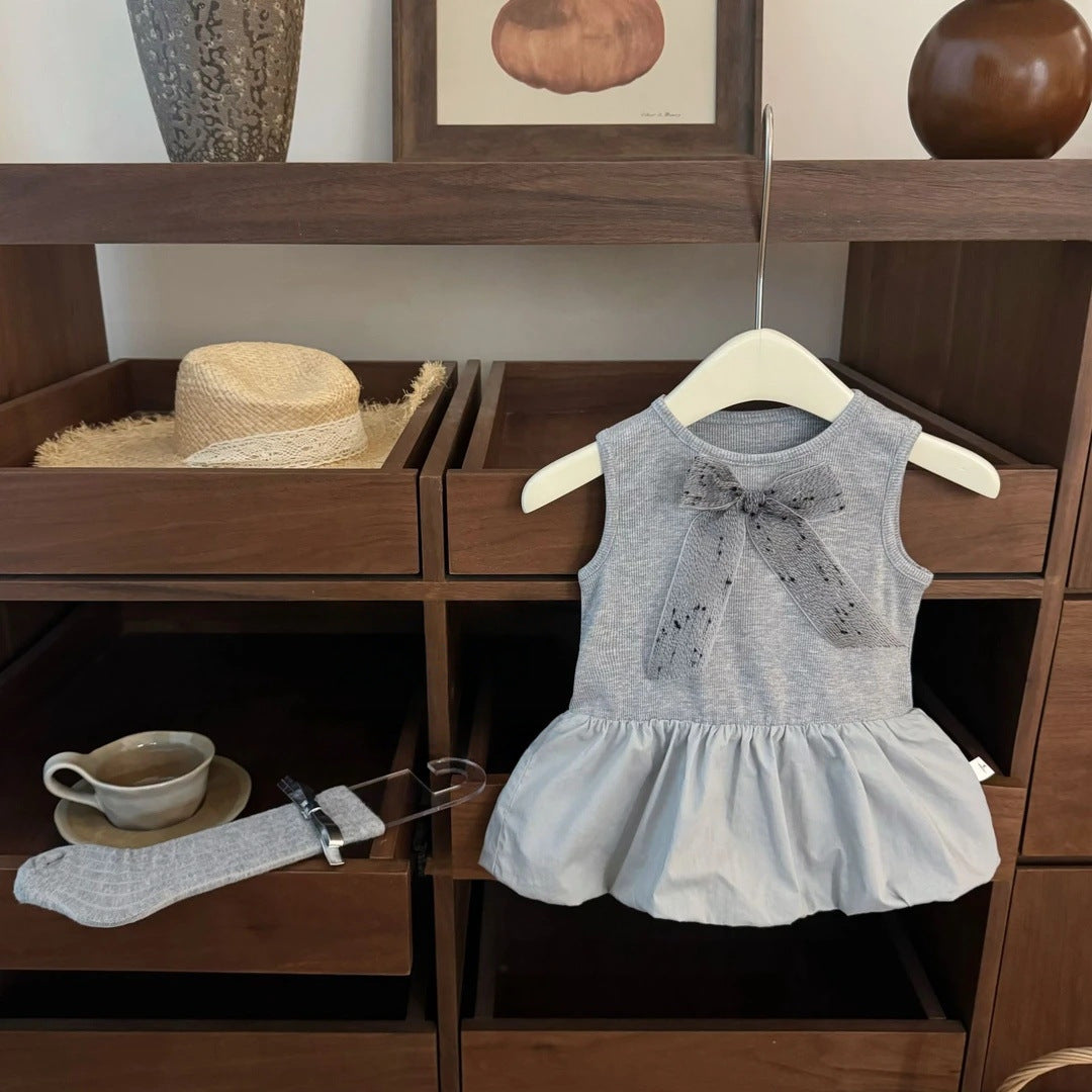 Sweet Little Si Baby Summer New Dress 2026 Girls' Embroidered Tulip Skirt Stylish Baby Girl Vest Dress