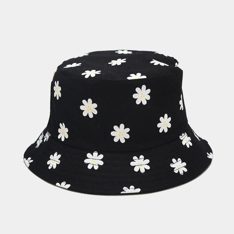 Floral Print, Artistic, Double-sided, Summer Outdoor Fisherman's Hat, Women's, Japanese and Korean Style, New Floral Bucket Hat, Sun Hat, Fresh and Cute