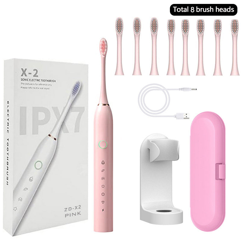 6-Speed 8-Brush Head Sonic Electric Toothbrush Cross-Border Smart Home Waterproof Automatic Toothbrush Set