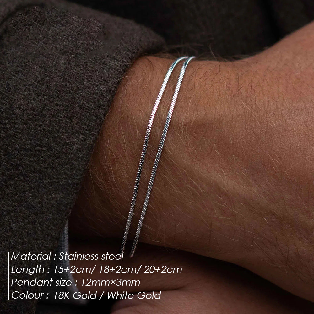 Hot-selling stainless steel hot-selling combination bracelet European and American fashion charm men's square chain 18k bracelet